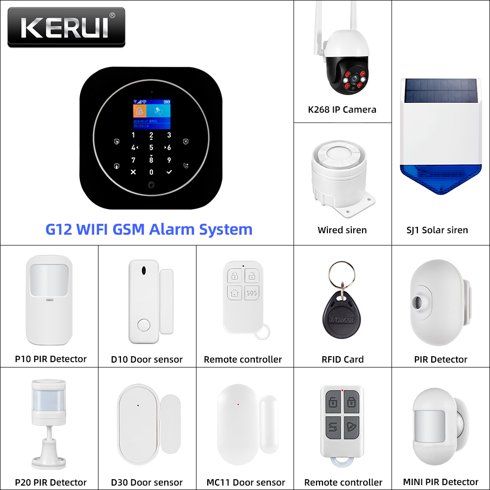 Home Security System Installation - KERUI G12-Système d'alarme domestique sans fil