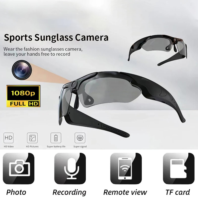 Home Security With Camera - Lunettes intelligentes avec caméra HD 1080P,