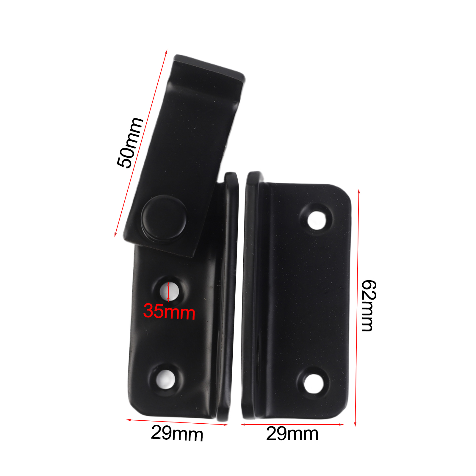 Home Security For Doors - Loquet verrouillable en acier inoxydable noir
