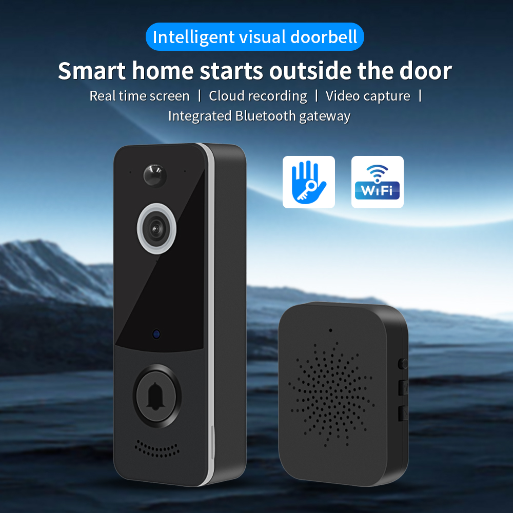Home Security Bell - Sonnette vidéo WIFI 1080P, application TTLOCK,
