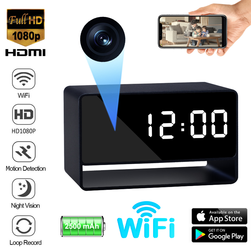 Hidden Camera Clock - Caméra WiFi 1080P horloge numérique Mini