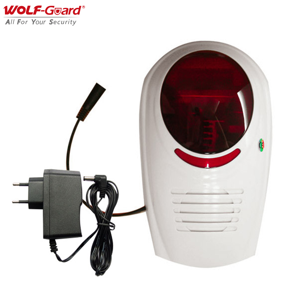 Home Security System Installation - Wolf-Guard-Sirène Clignotante Sonore Sans Fil, Système