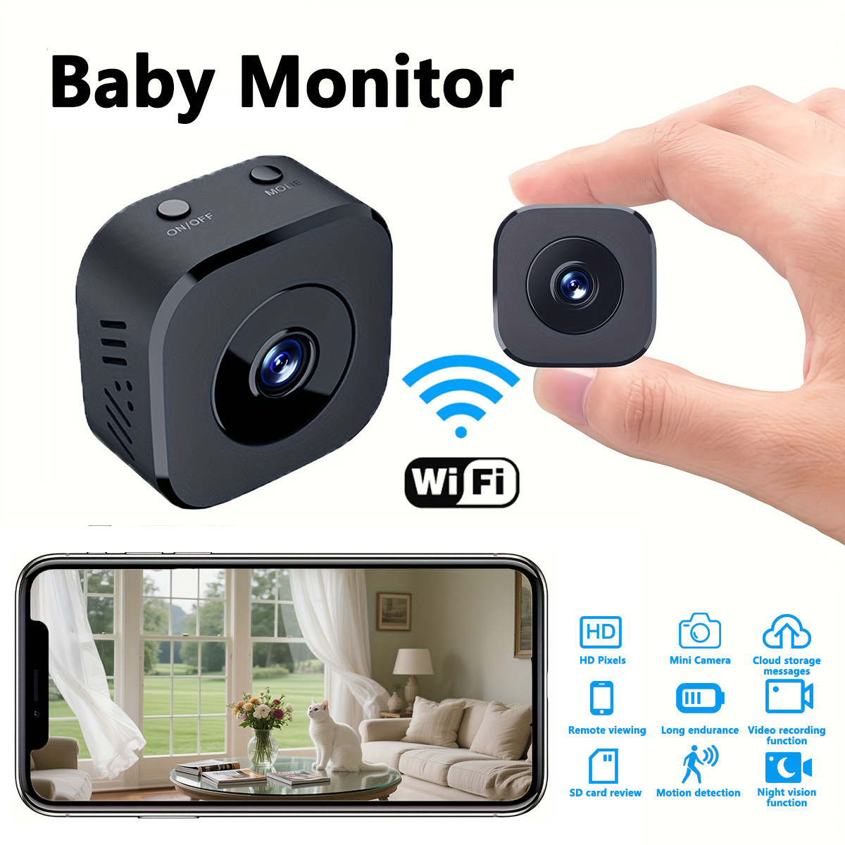 Home Security With Camera - 1080P HD Mini caméra WiFi sécurité
