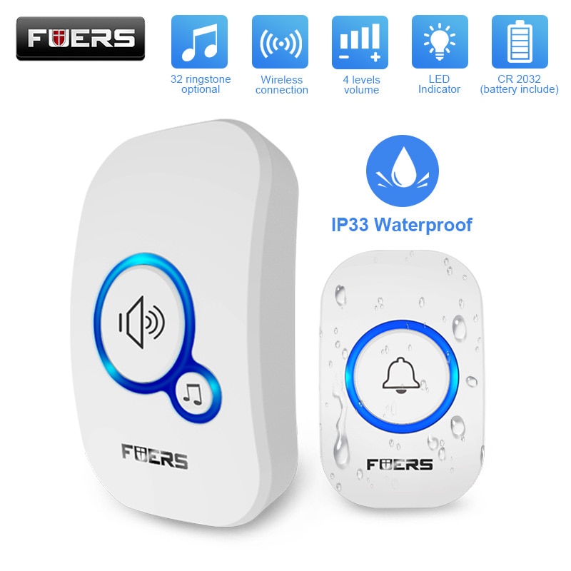 Home Security Bell - Fuers-Sonnette de porte sans fil étanche,