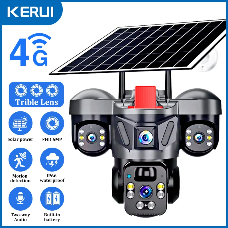 Home Security And Cctv - KERUI extérieur PTZ 6MP 4G SIM