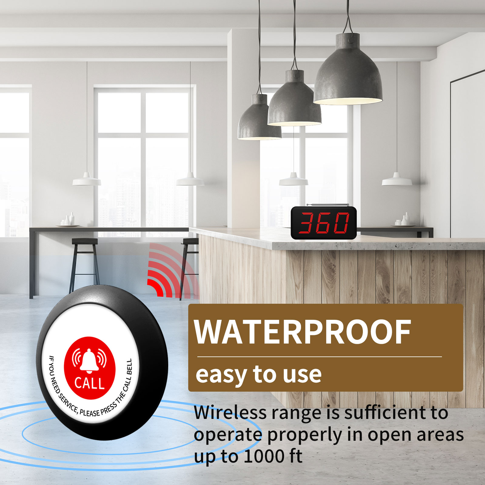 Buzzer de café sans fil à 3 ch - Home Security Companies avis et prix