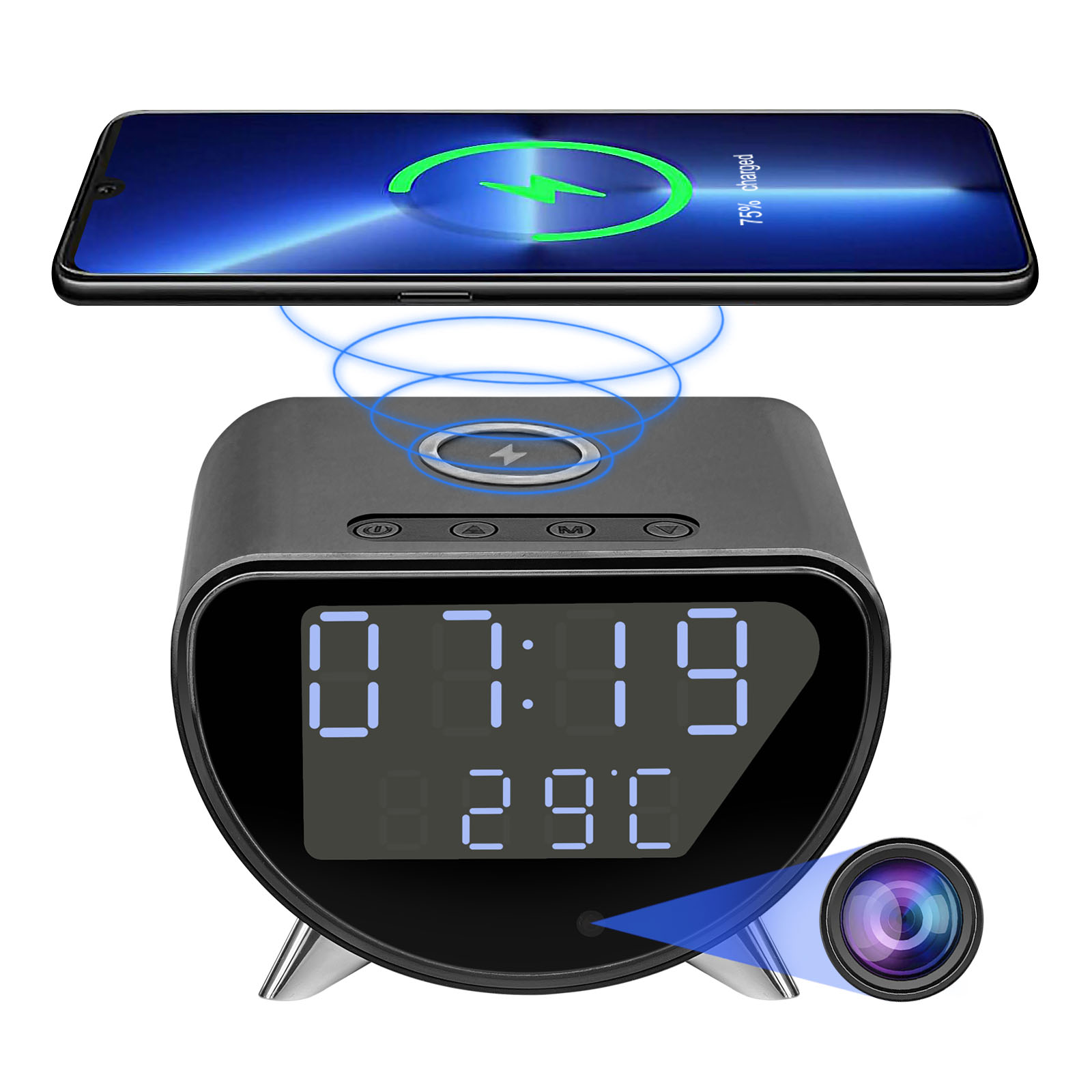 Caméra horloge WiFi avec charg - Hidden Camera Clock avis et prix