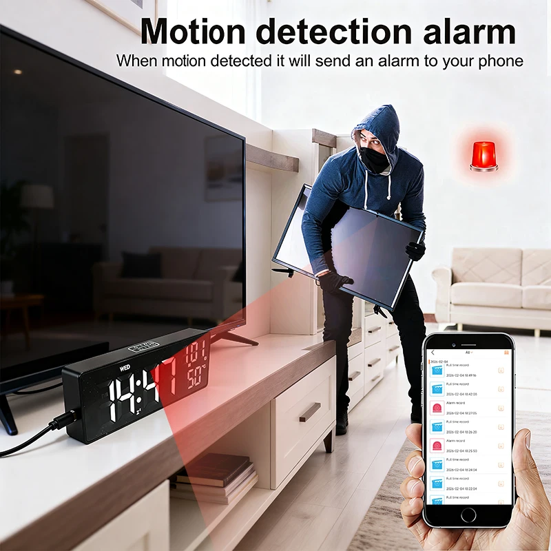 Mini caméra horloge WiFi sans  - Hidden Camera Clock avis et prix