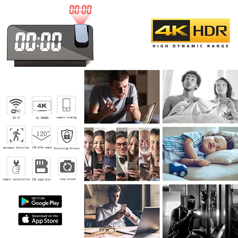 Caméra de surveillance 4K HD a - Hidden Camera Clock avis et prix
