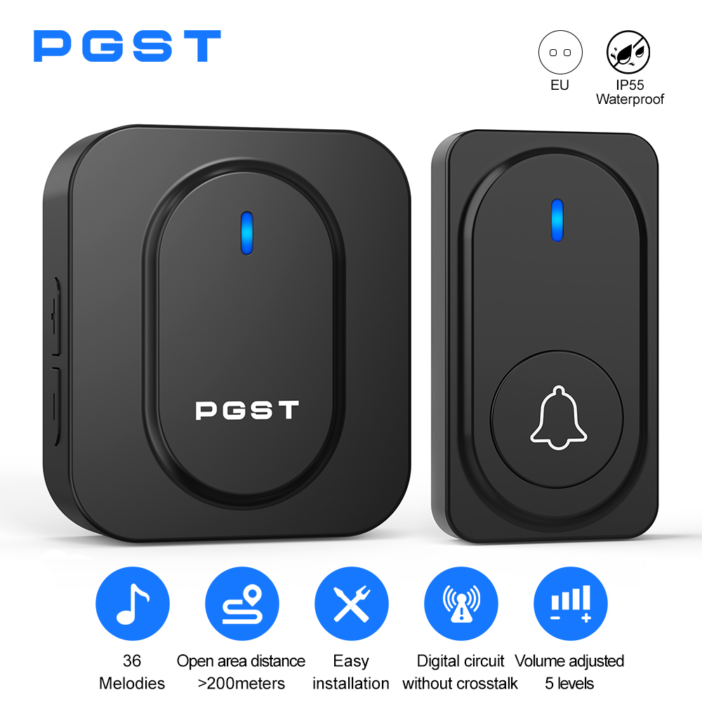 Sonnette sans fil PGST avec 36 - Home Security Bell avis et prix