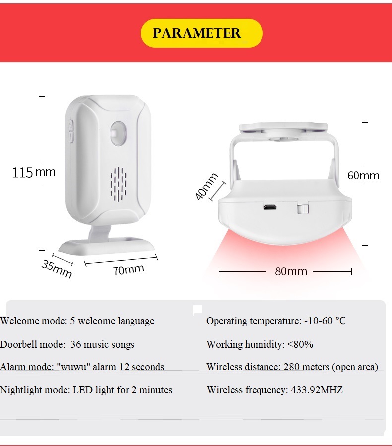 Darho Shop Store carillon de b - Home Security Bell avis et prix
