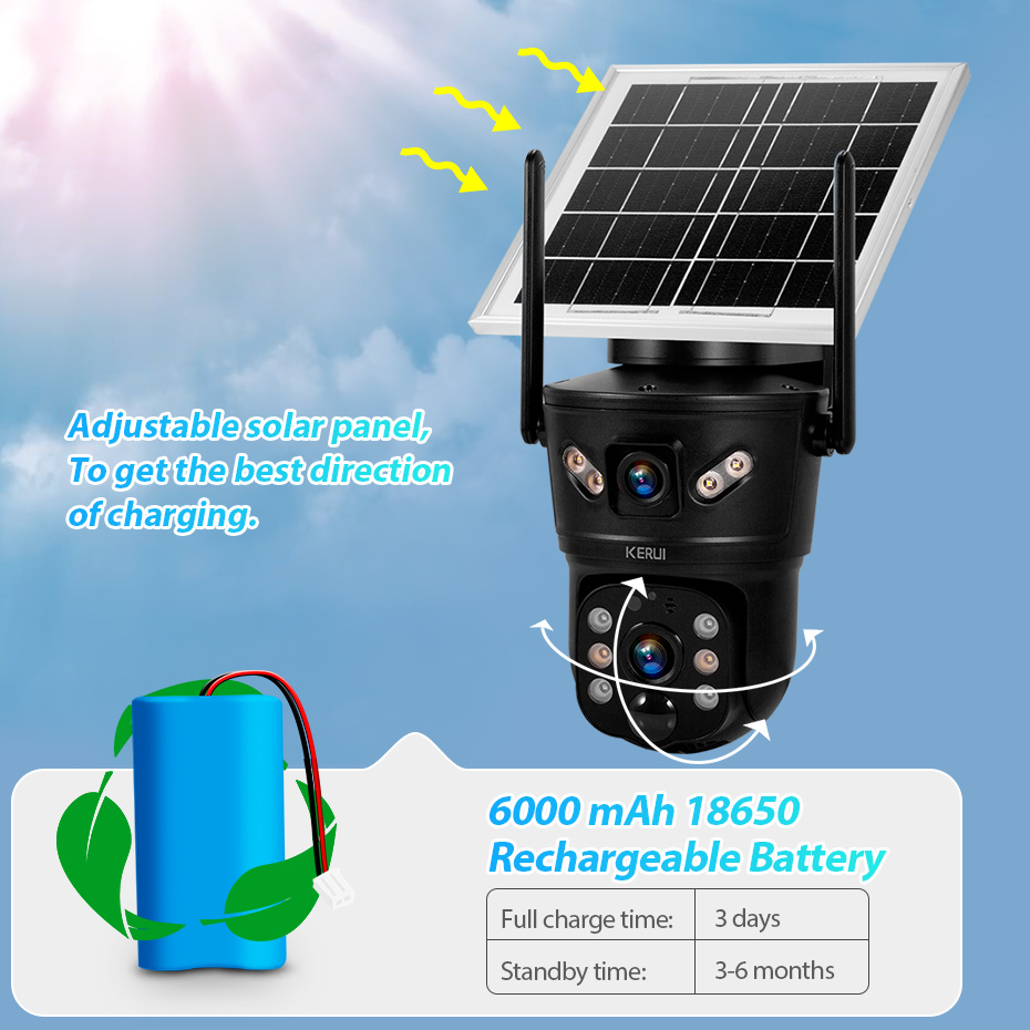 KERUI Caméra solaire extérieur - Home Security And Cctv avis et prix