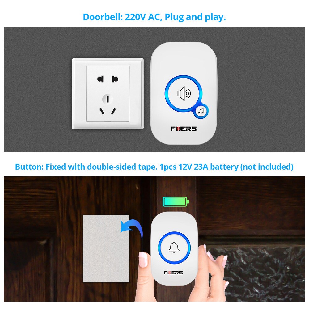 Fuers-Sonnette de porte sans f - Home Security Bell avis et prix