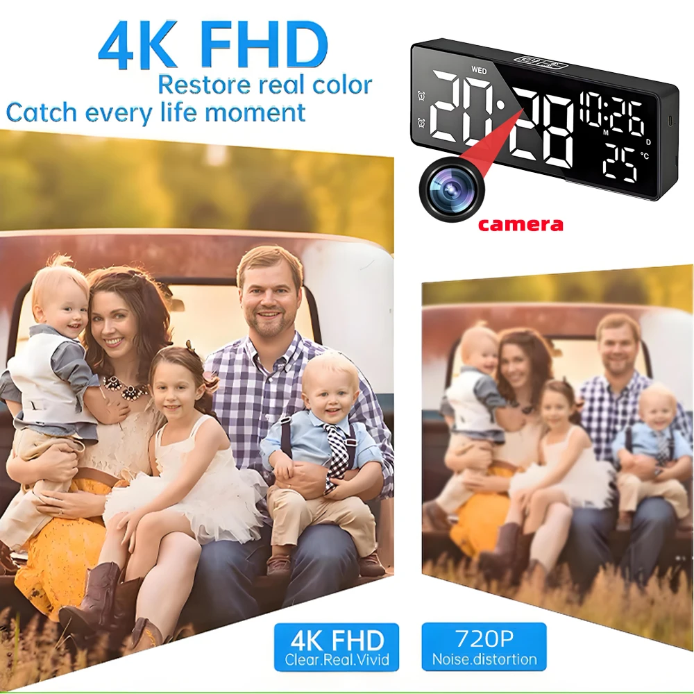 Mini caméra HD 4K, prend en ch - Hidden Camera Clock avis et prix