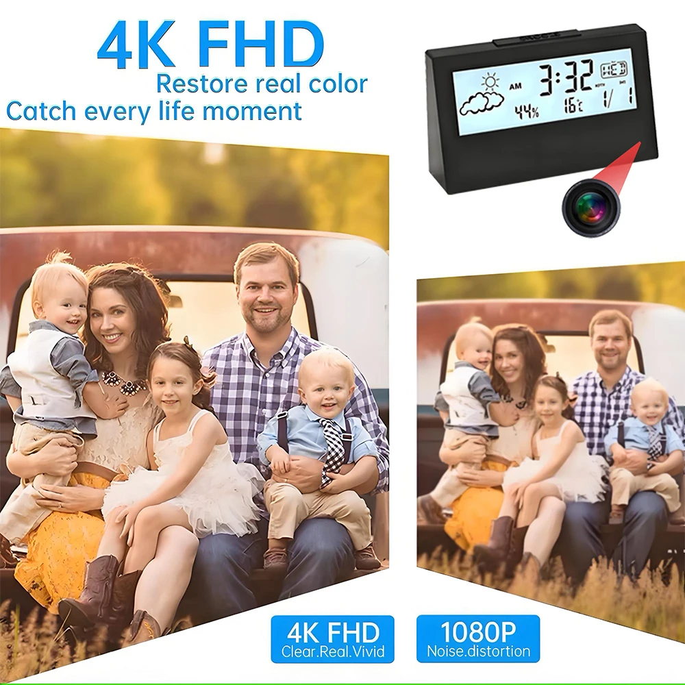 Caméra horloge WiFi 4K avec dé - Hidden Camera Clock avis et prix